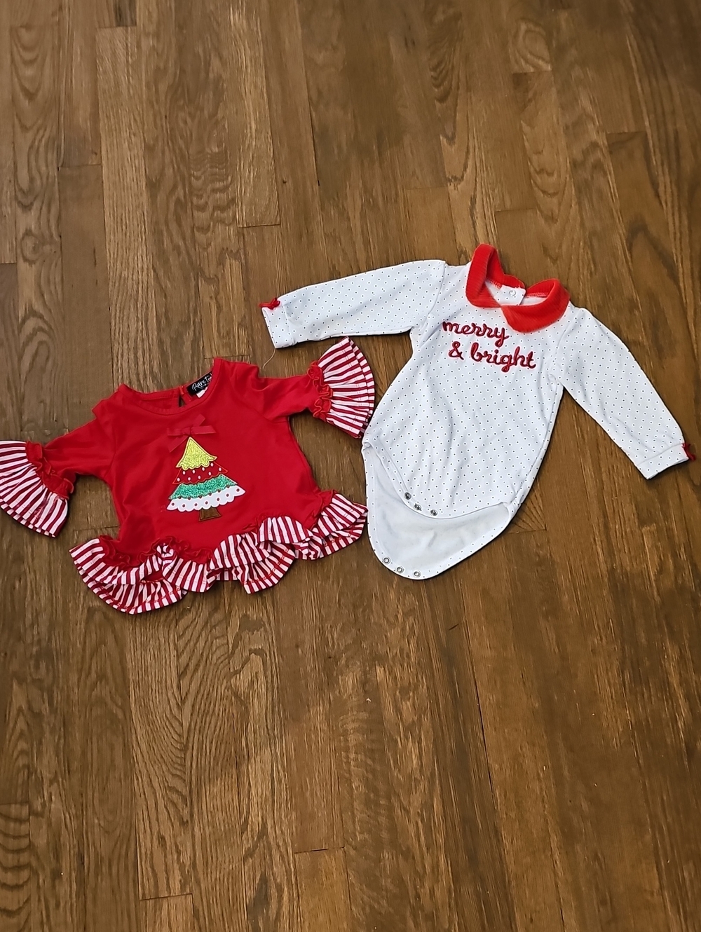 Girls 2 Pc Christmas Xmas Holiday Tops Toddler Baby Festive Cozy Comfy Santa